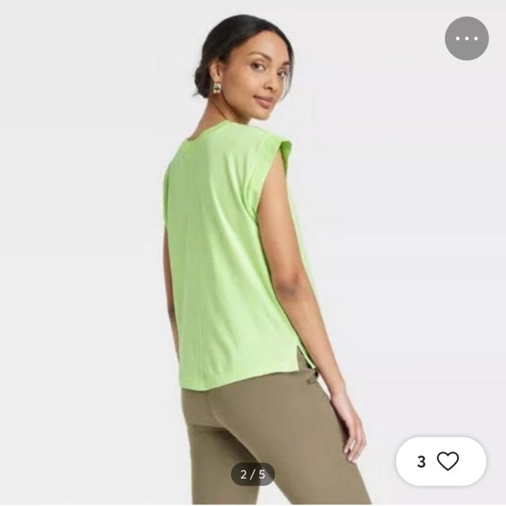 a new day Neon Green Sleeveless Crewneck Tee - Picture 4 of 4
